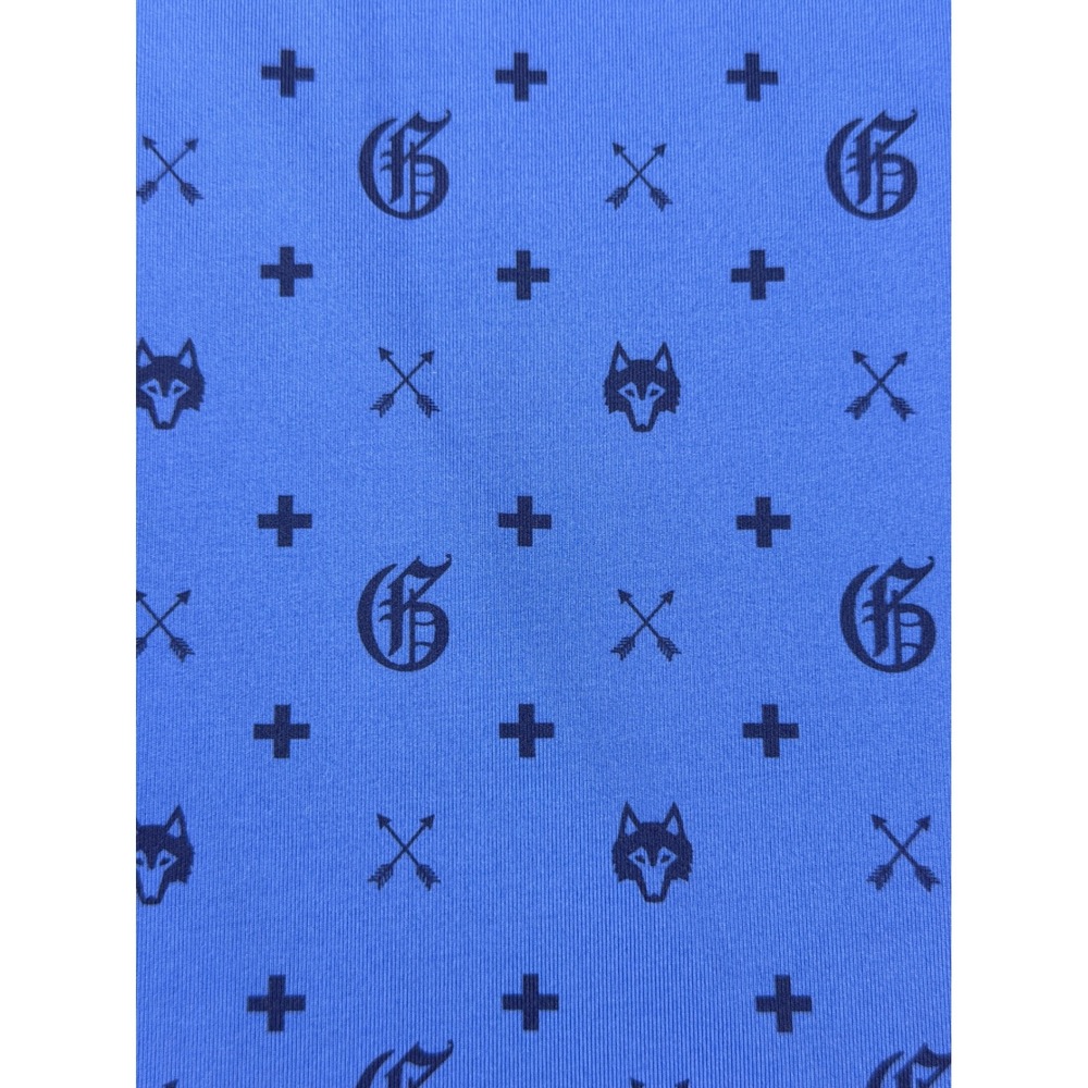 Greyson Mens XL Blue Monogram Wolf Head G Logo Golf Polo Shirt - Picture 10 of 13
